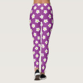 Paarse en gele bloem leggings (Achterkant)