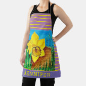 Paarse en Gele Bloemen All-Over Print Schort (Insitu)