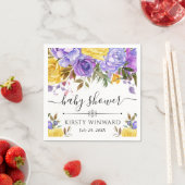 Paarse en gele bloemen Baby shower Servet (Insitu)