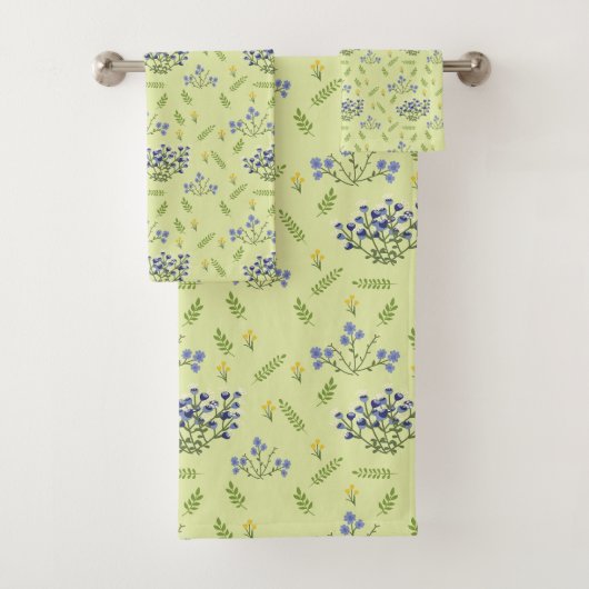 paarse en gele bloemen bad handdoek (Insitu)