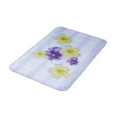 Paarse en gele bloemen Blauw blad Music Bath Mat (Gekanteld)