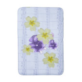 Paarse en gele bloemen Blauw blad Music Bath Mat (Voorkant Verticaal)