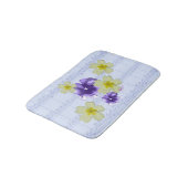 Paarse en gele bloemen Blauw blad Music Bath Mat (Gekanteld)