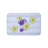 Paarse en gele bloemen Blauw blad Music Bath Mat (Voorkant)