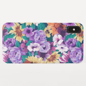 Paarse en gele bloemen collage patroon Case-Mate iPhone case (Achterkant (horizontaal))