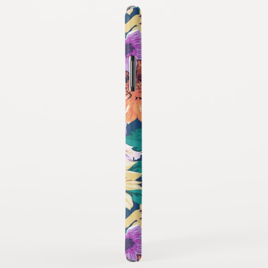 Paarse en gele bloemen collage patroon Case-Mate iPhone case (Achterkant/rechts)