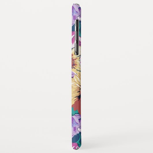 Paarse en gele bloemen collage patroon Case-Mate iPhone case (Achterkant/links)