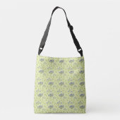 paarse en gele bloemen crossbody tas (Achterkant)