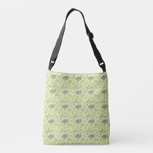 paarse en gele bloemen crossbody tas (Achterkant)