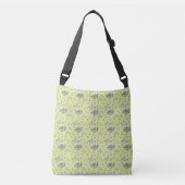 paarse en gele bloemen crossbody tas (Voorkant)
