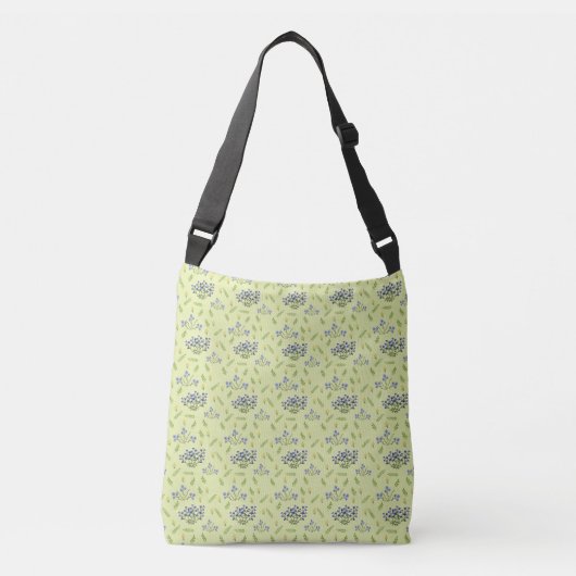 paarse en gele bloemen crossbody tas (Voorkant)