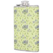paarse en gele bloemen heupfles (Links)