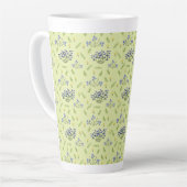 paarse en gele bloemen latte mok (Linkerhoek)