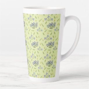 paarse en gele bloemen latte mok