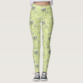paarse en gele bloemen leggings (Voorkant)