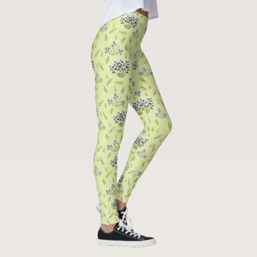 paarse en gele bloemen leggings (Rechts)