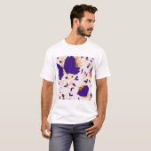 Paarse en gele bloemen t-shirt (Voorkant volledig)