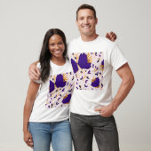 Paarse en gele bloemen t-shirt (Unisex)