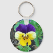 Paarse en gele Button Sleutelhanger (Voorkant)