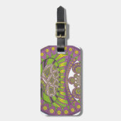 Paarse en gele caleidoscoop bagagelabel (Voorkant verticaal)