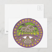 Paarse en gele caleidoscoop briefkaart (Voorkant / Achterkant)