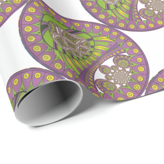 Paarse en gele caleidoscoop cadeaupapier (Rol Hoek)