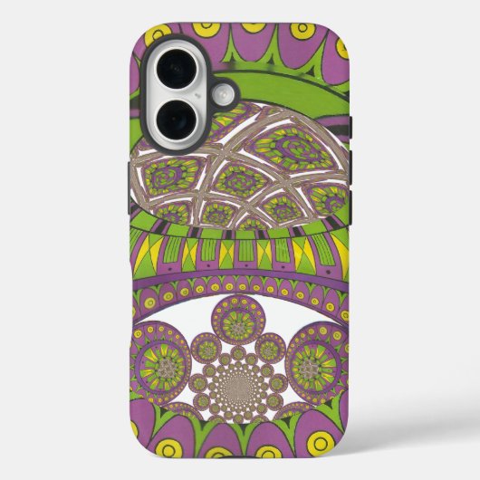 Paarse en gele caleidoscoop Case-Mate iPhone case (Achterkant)