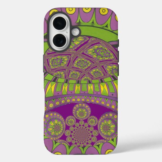 Paarse en gele caleidoscoop Case-Mate iPhone case (Achterkant)