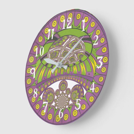 Paarse en gele caleidoscoop grote klok (Hoek)