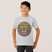 Paarse en gele caleidoscoop t-shirt (Voorkant volledig)