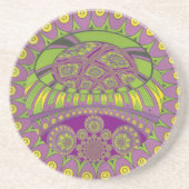 Paarse en gele caleidoscoop zandsteen onderzetter (Voorkant)