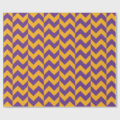 Paarse en gele Chevron Zigzag Cadeaupapier (Vlak)