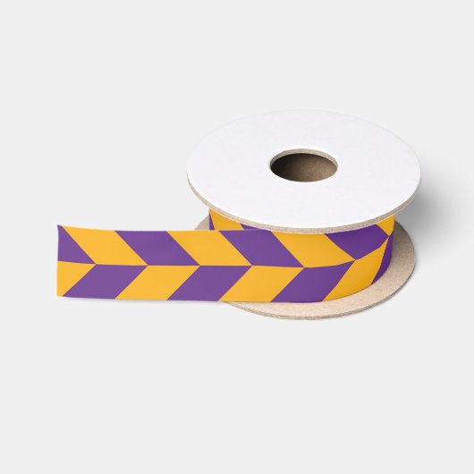 Paarse en gele Chevron Zigzag Satijnen Lint (Spoel)