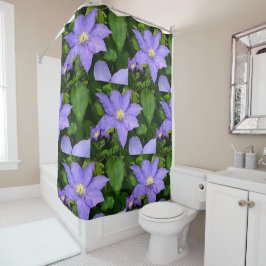 Paarse en gele Clematis Douchegordijn