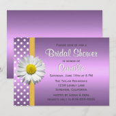 Paarse en gele Daisy Bridal Shower Kaart (Voorkant / Achterkant)