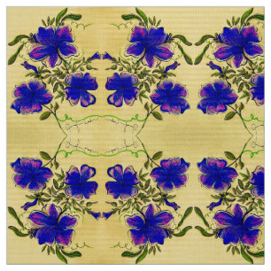 Paarse en gele Floral Stof