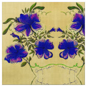 Paarse en gele Floral Stof (Close Up)