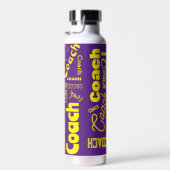 Paarse en gele gepersonaliseerde Coach Gift Name A Waterfles (Rechts)