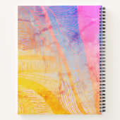 Paarse en gele Golfspiraallaptop Notitieboek (Achterkant)