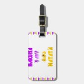 Paarse en gele Hakuna Matata Baby Kinderen G Bagagelabel (Voorkant verticaal)