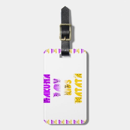 Paarse en gele Hakuna Matata Baby Kinderen G Bagagelabel (Voorkant verticaal)