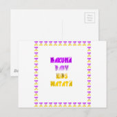 Paarse en gele Hakuna Matata Baby Kinderen G Briefkaart (Voorkant / Achterkant)