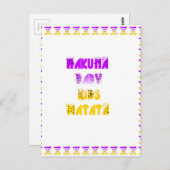 Paarse en gele Hakuna Matata Baby Kinderen G Briefkaart (Voorkant / Achterkant)