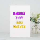 Paarse en gele Hakuna Matata Baby Kinderen G Briefpapier (Staand voorkant)