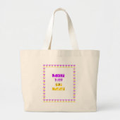 Paarse en gele Hakuna Matata Baby Kinderen G Grote Tote Bag (Voorkant)