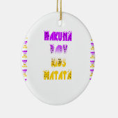 Paarse en gele Hakuna Matata Baby Kinderen G Keramisch Ornament (Rechts)