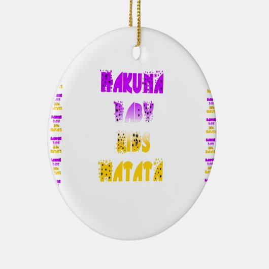 Paarse en gele Hakuna Matata Baby Kinderen G Keramisch Ornament (Rechts)