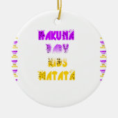 Paarse en gele Hakuna Matata Baby Kinderen G Keramisch Ornament (Voorkant)