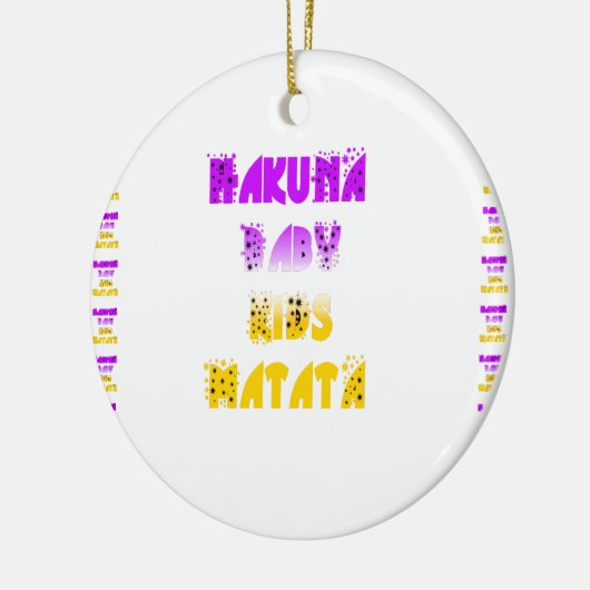 Paarse en gele Hakuna Matata Baby Kinderen G Keramisch Ornament (Links)