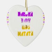 Paarse en gele Hakuna Matata Baby Kinderen G Keramisch Ornament (Rechts)